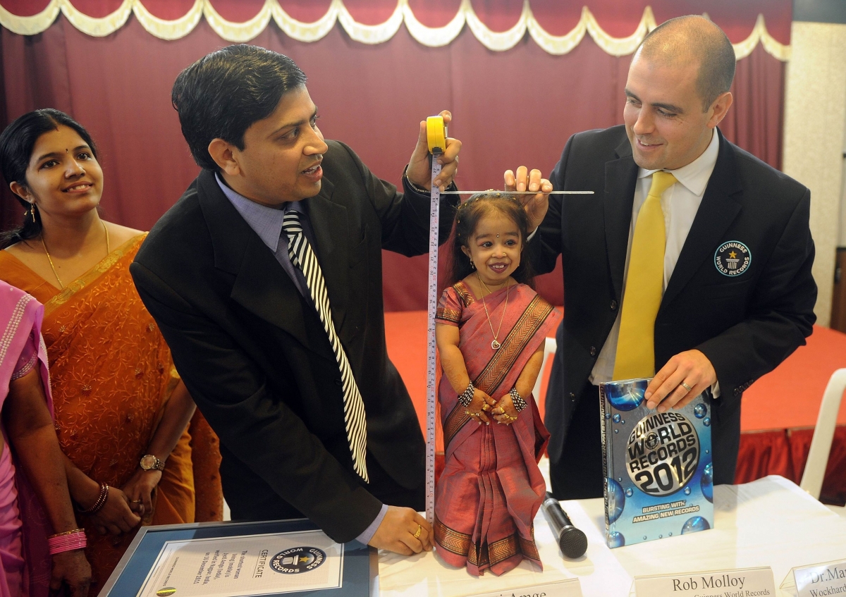Jyoti Amge被金氏世界紀錄認定為「世界最矮女子」