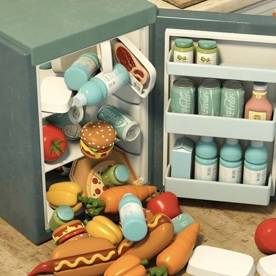 看冰箱的燈熄滅