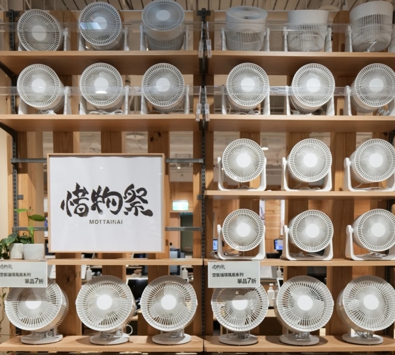 無印良品惜物祭必買3: 空氣循環風扇 大/小 NT.2,086元/1,386元