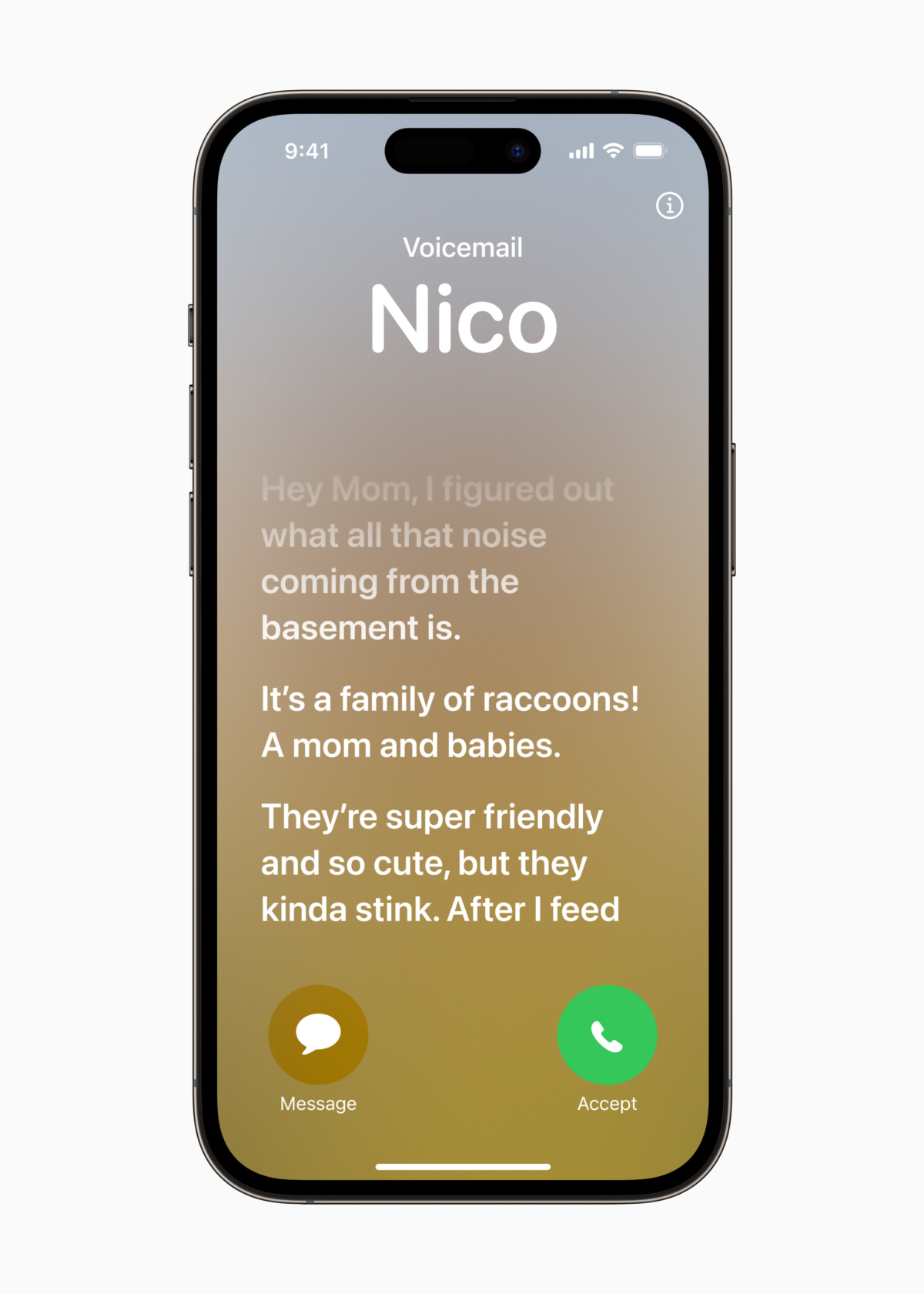 iOS 17「Voicemail」語音訊息逐字稿