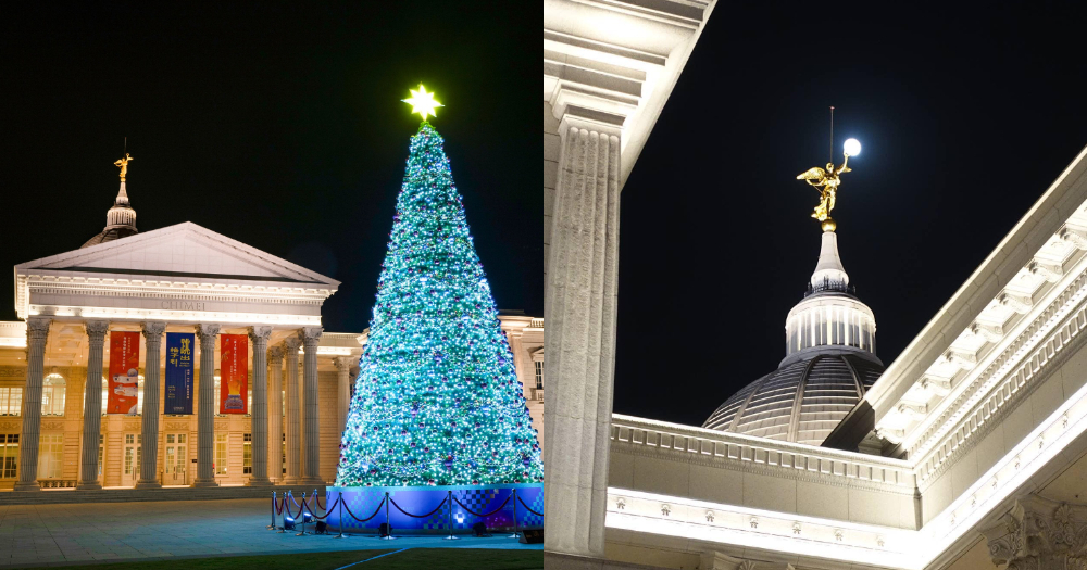 奇美博物館以13公尺高的「幸福聖誕樹」主打「歡樂派對」