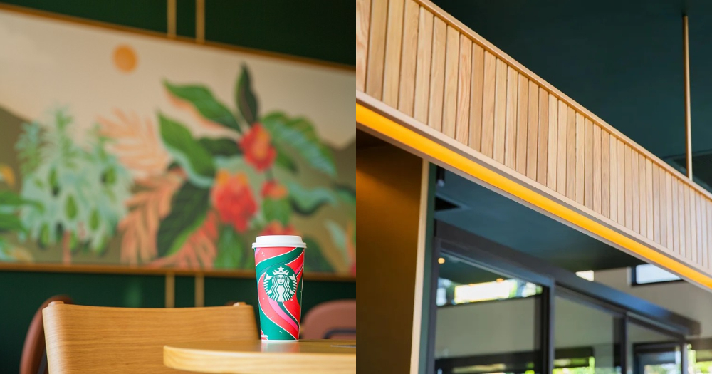 門市內用餐空間以暖色調的木紋設計