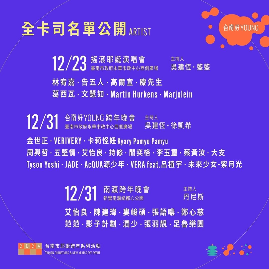 2024台南市耶誕跨年系列活動