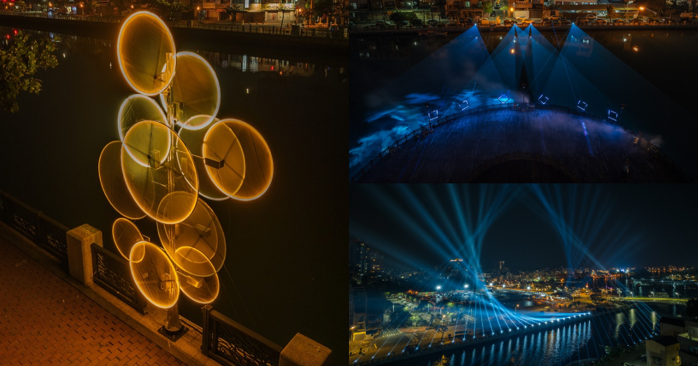 展區作品「動物信號」、「裂變再造」、「河光流影」