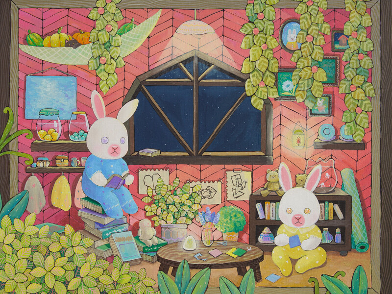 《midnight -잎사귀 스치는 시간》，2024，林率智