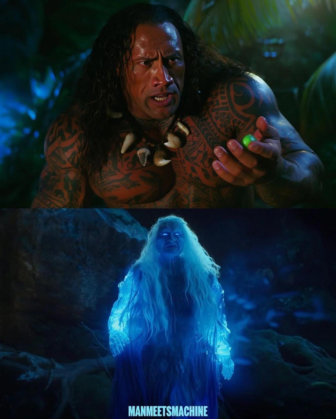 網友透過AI模擬巨石強森出演《海洋奇緣》真人電影