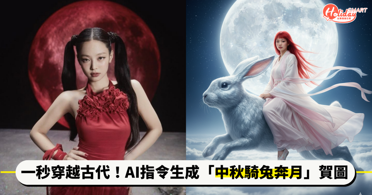 一秒穿越古代！Nano Banana指令生成「中秋騎兔奔月」賀圖，神話故事中的你是什麼樣子？